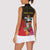 Personalized Antigua and Barbuda Women Sleeveless Polo Shirt Fallow Deer Tropical Bouquet - Wonder Print Shop