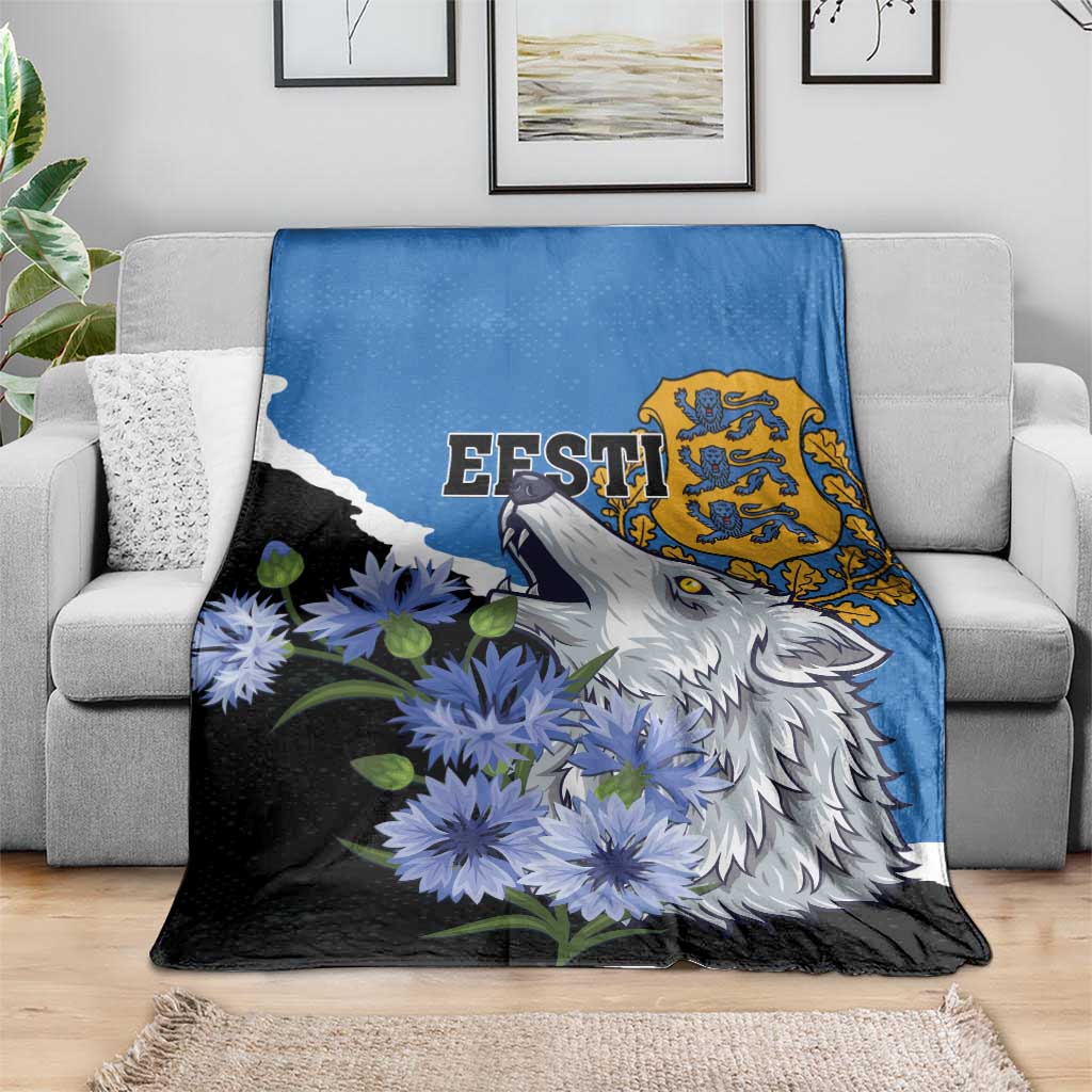 Estonia Blanket Grey Wolf Cyanus Flowers