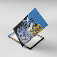 Estonia Canvas Wall Art Grey Wolf Cyanus Flowers - Wonder Print Shop