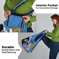 Estonia Grocery Bag Grey Wolf Cyanus Flowers