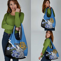 Estonia Grocery Bag Grey Wolf Cyanus Flowers