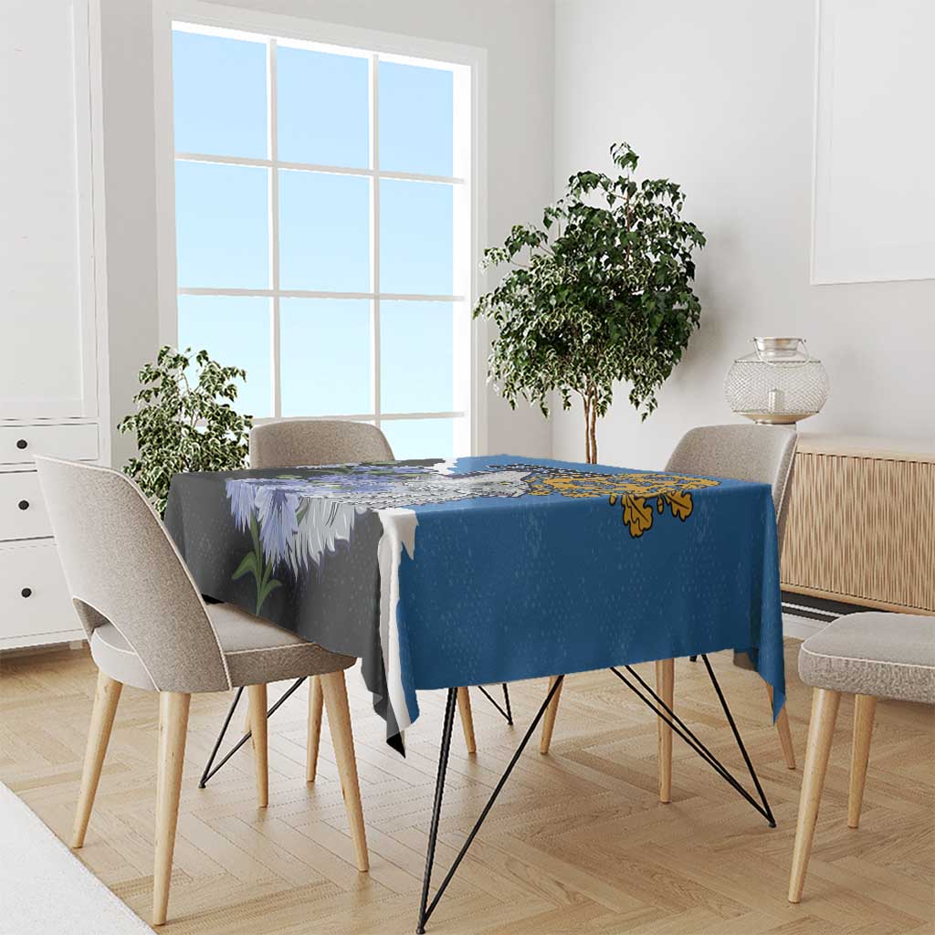 Estonia Tablecloth Grey Wolf Cyanus Flowers - Wonder Print Shop
