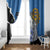 Estonia Window Curtain Grey Wolf Cyanus Flowers - Wonder Print Shop
