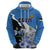 Personalised Estonia Zip Hoodie Grey Wolf Cyanus Flowers - Wonder Print Shop