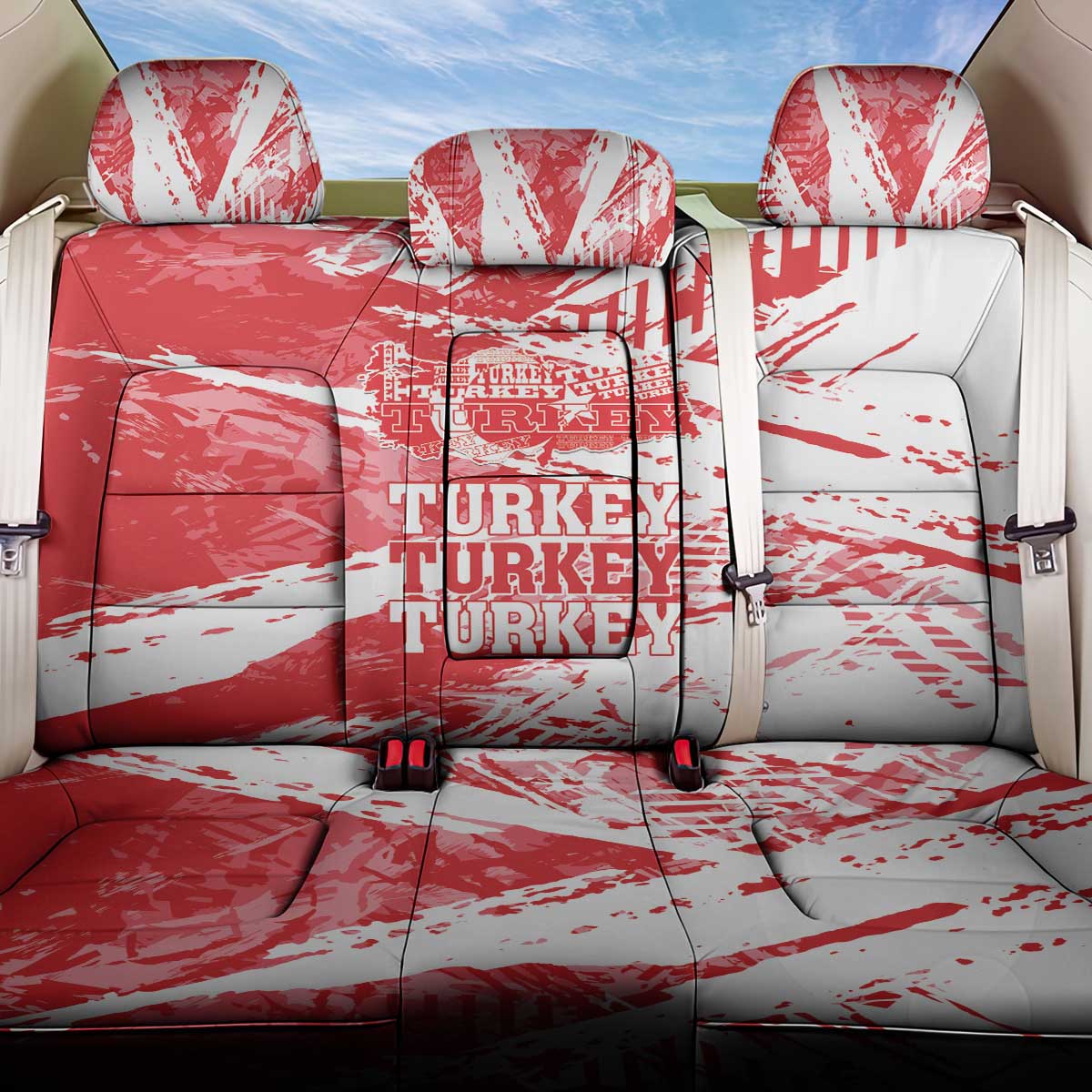 Turkey Back Car Seat Cover Turkiye Map Unique Grunge - Wonder Print Shop