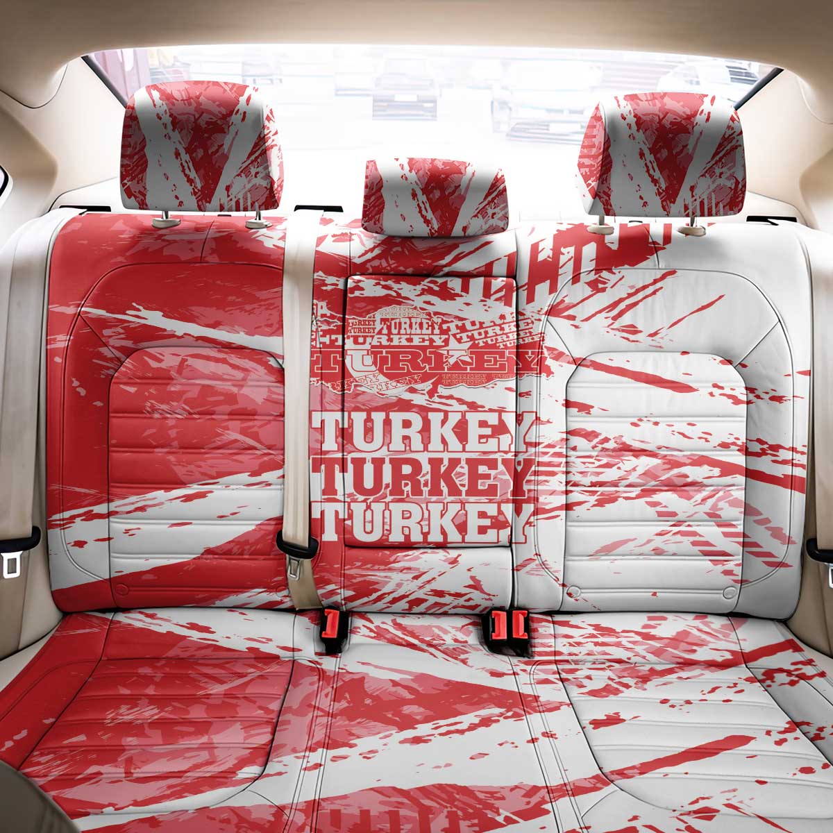Turkey Back Car Seat Cover Turkiye Map Unique Grunge - Wonder Print Shop