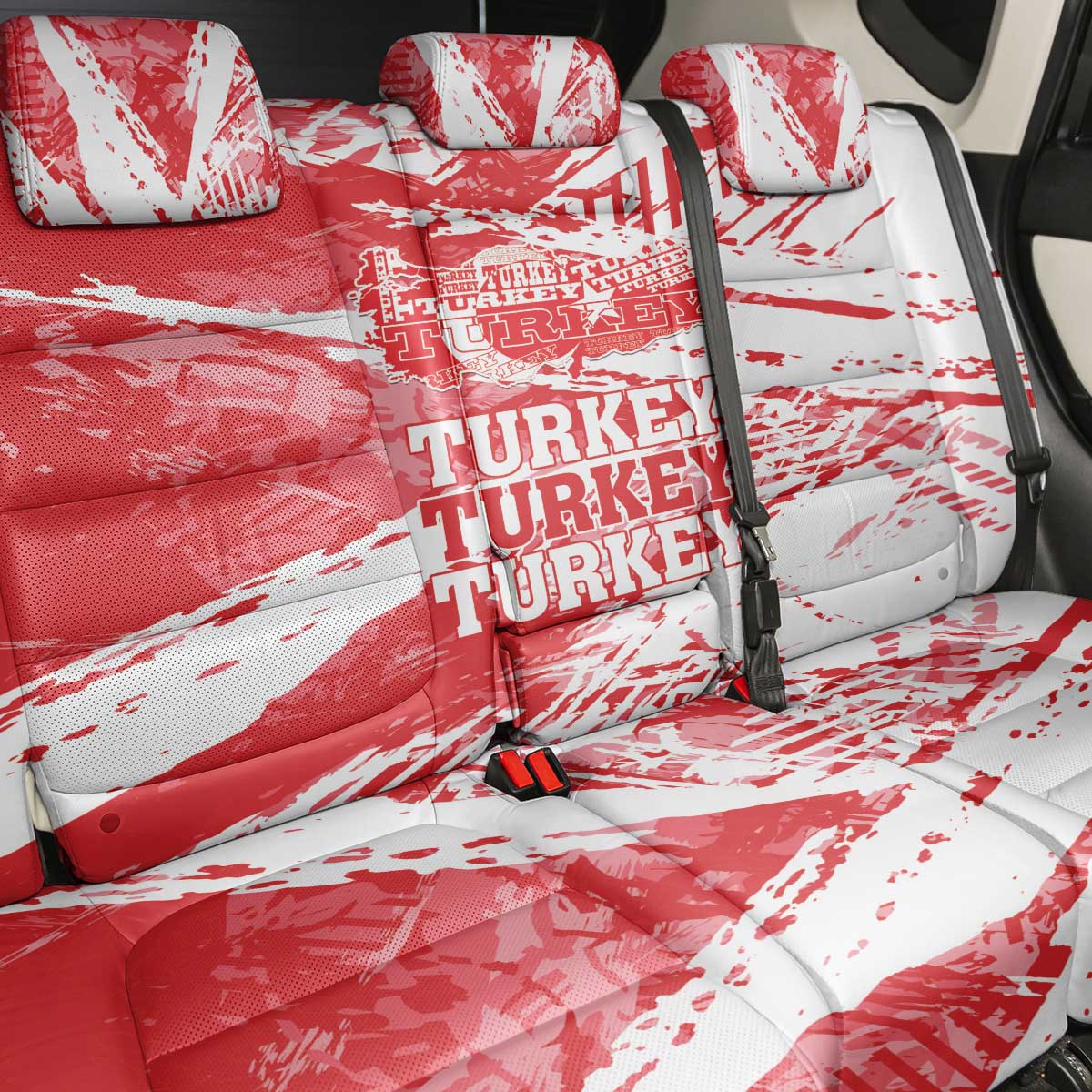 Turkey Back Car Seat Cover Turkiye Map Unique Grunge - Wonder Print Shop