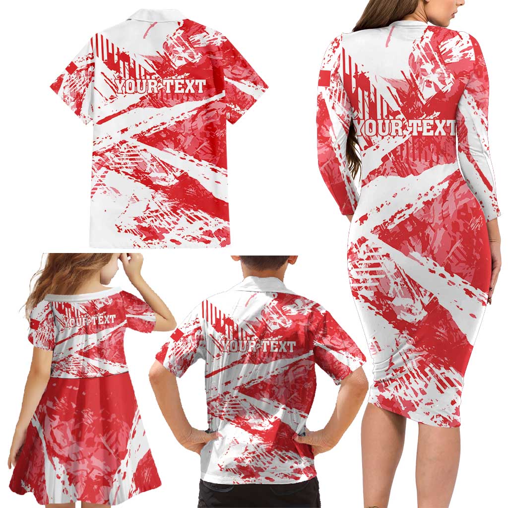 Personalised Turkey Family Matching Long Sleeve Bodycon Dress and Hawaiian Shirt Turkiye Map Unique Grunge - Wonder Print Shop