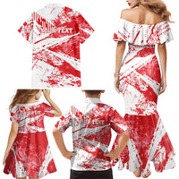 Personalised Turkey Family Matching Mermaid Dress and Hawaiian Shirt Turkiye Map Unique Grunge - Wonder Print Shop