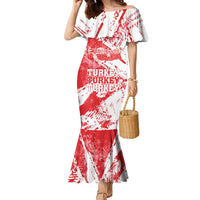 Personalised Turkey Family Matching Mermaid Dress and Hawaiian Shirt Turkiye Map Unique Grunge - Wonder Print Shop