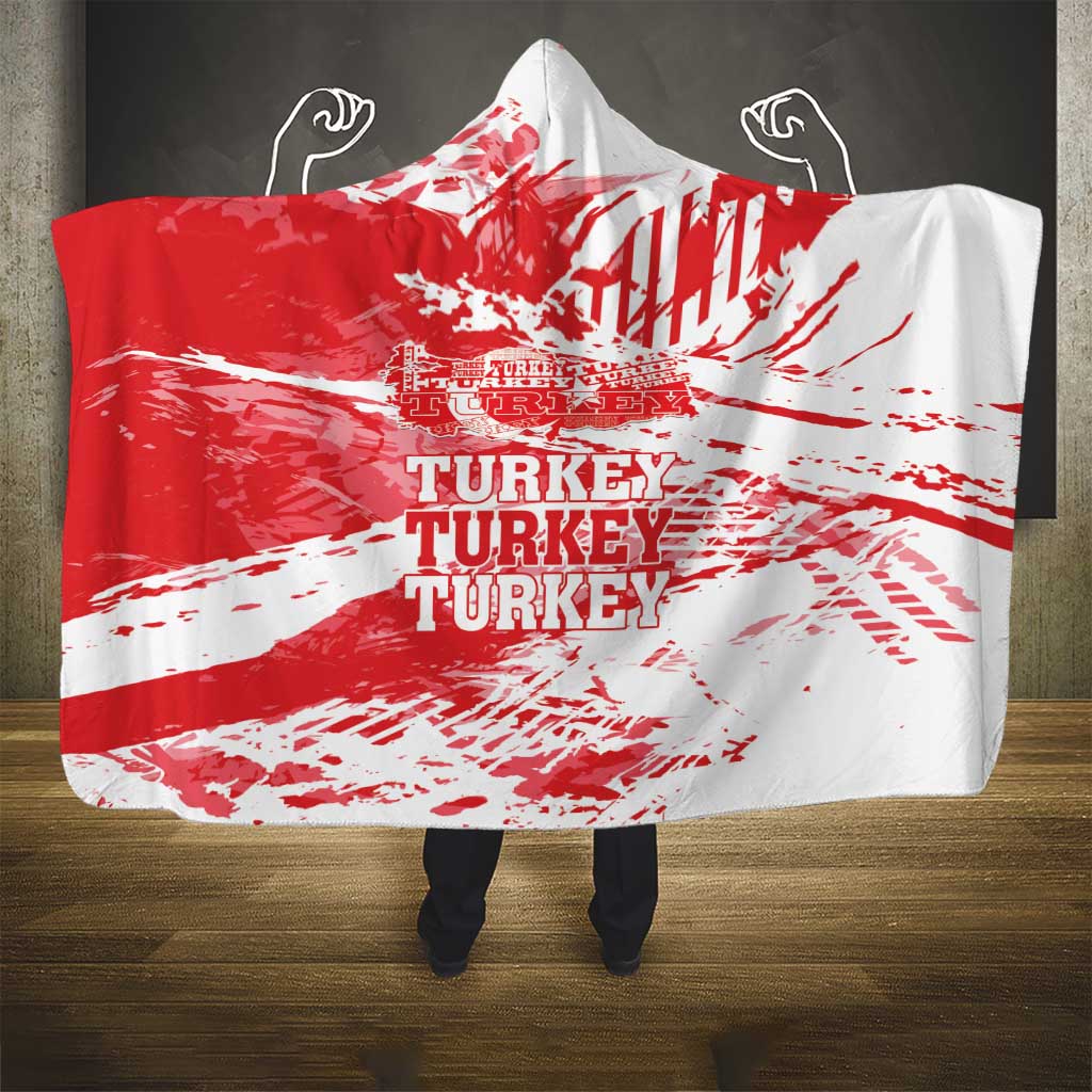 Turkey Hooded Blanket Turkiye Map Unique Grunge