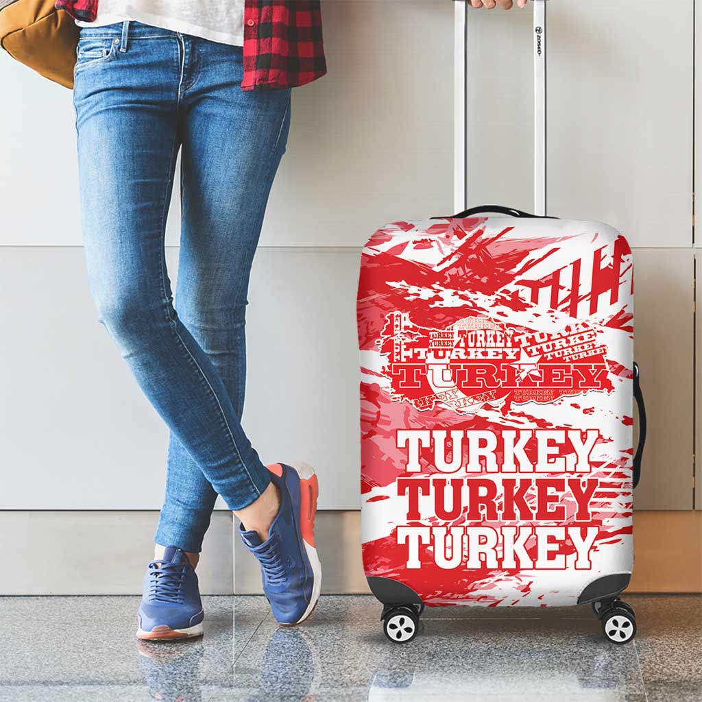 Turkey Luggage Cover Turkiye Map Unique Grunge - Wonder Print Shop