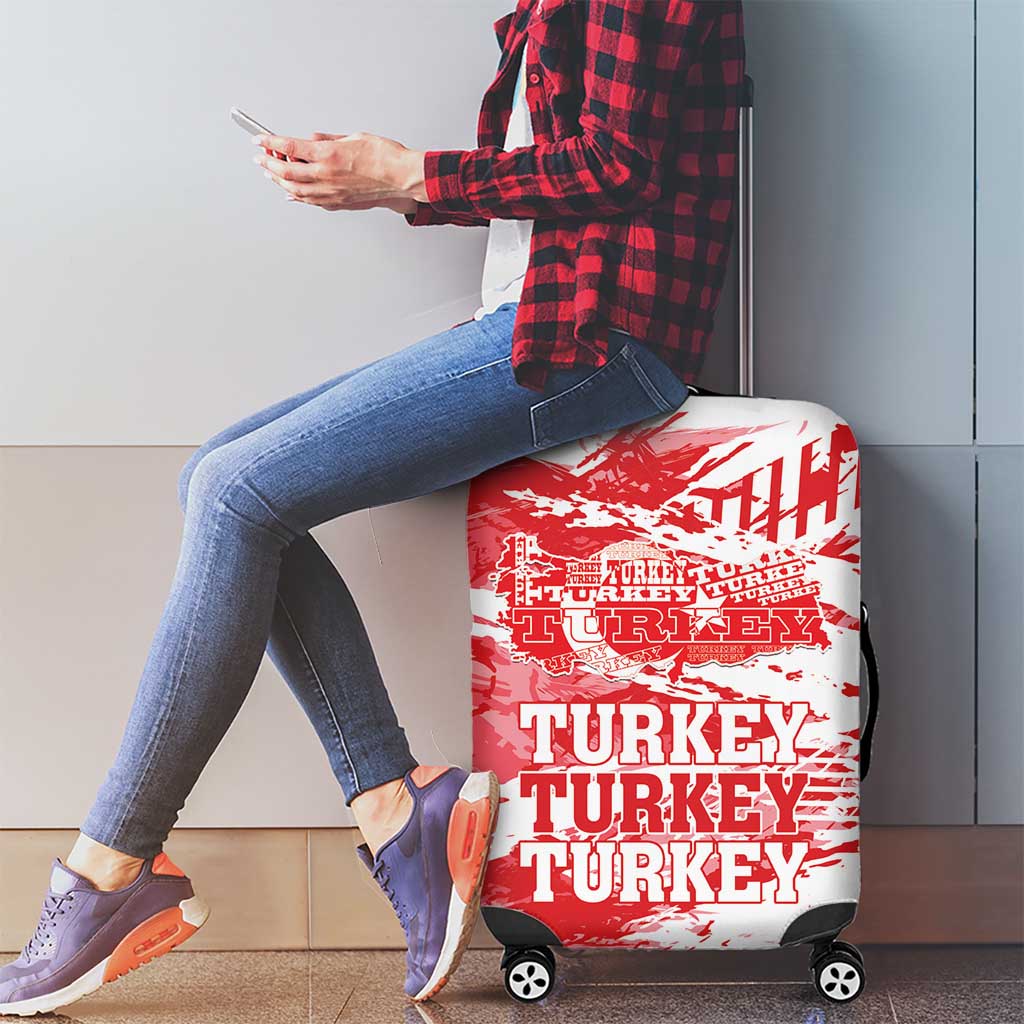 Turkey Luggage Cover Turkiye Map Unique Grunge - Wonder Print Shop