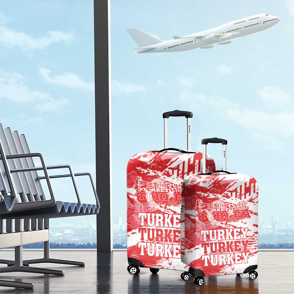 Turkey Luggage Cover Turkiye Map Unique Grunge - Wonder Print Shop