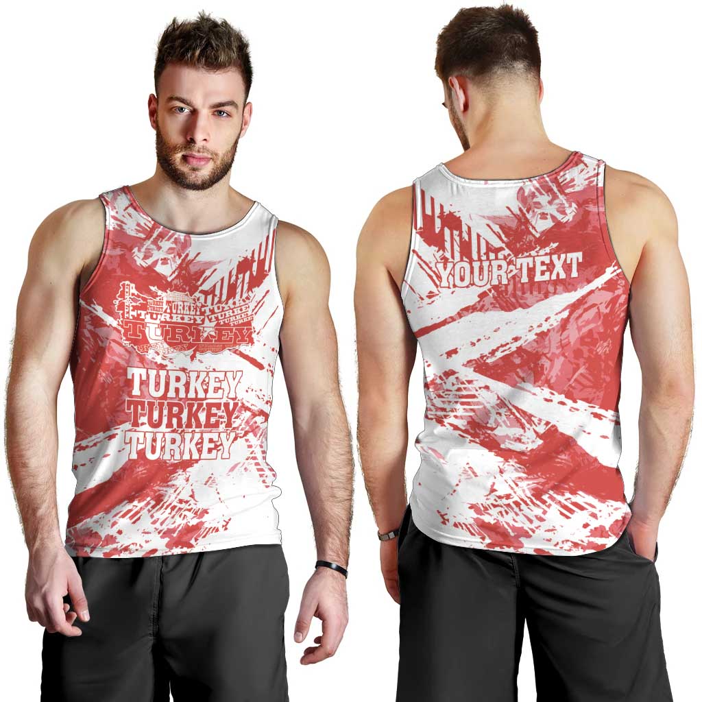 Personalised Turkey Men Tank Top Turkiye Map Unique Grunge - Wonder Print Shop