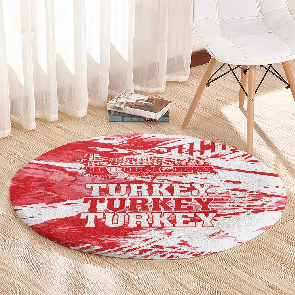 Turkey Round Carpet Turkiye Map Unique Grunge