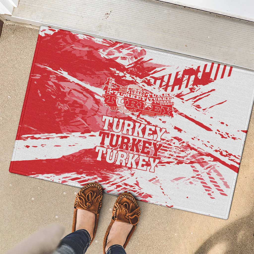 Turkey Rubber Doormat Turkiye Map Unique Grunge - Wonder Print Shop