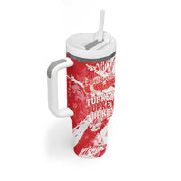 Personalised Turkey Tumbler With Handle Turkiye Map Unique Grunge - Wonder Print Shop