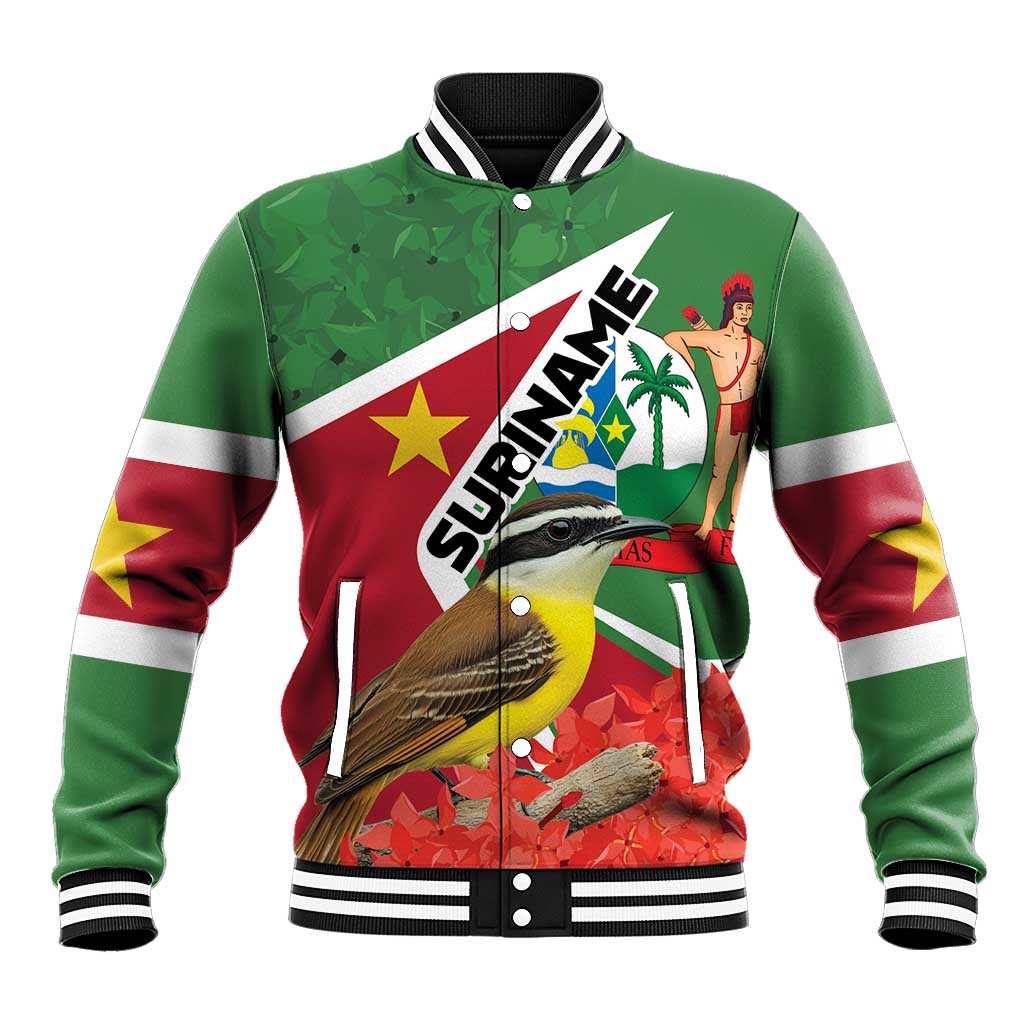 Personalized Suriname Baseball Jacket Gerechtigheid Vroomheid Vertrouwen - Wonder Print Shop