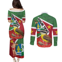 Personalized Suriname Couples Matching Puletasi and Long Sleeve Button Shirt Gerechtigheid Vroomheid Vertrouwen - Wonder Print Shop