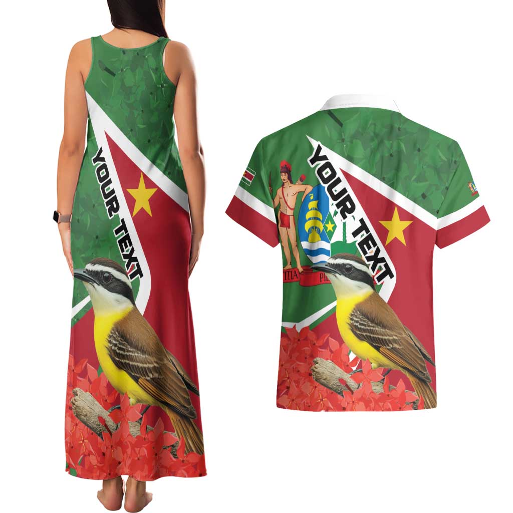 Personalized Suriname Couples Matching Tank Maxi Dress and Hawaiian Shirt Gerechtigheid Vroomheid Vertrouwen - Wonder Print Shop