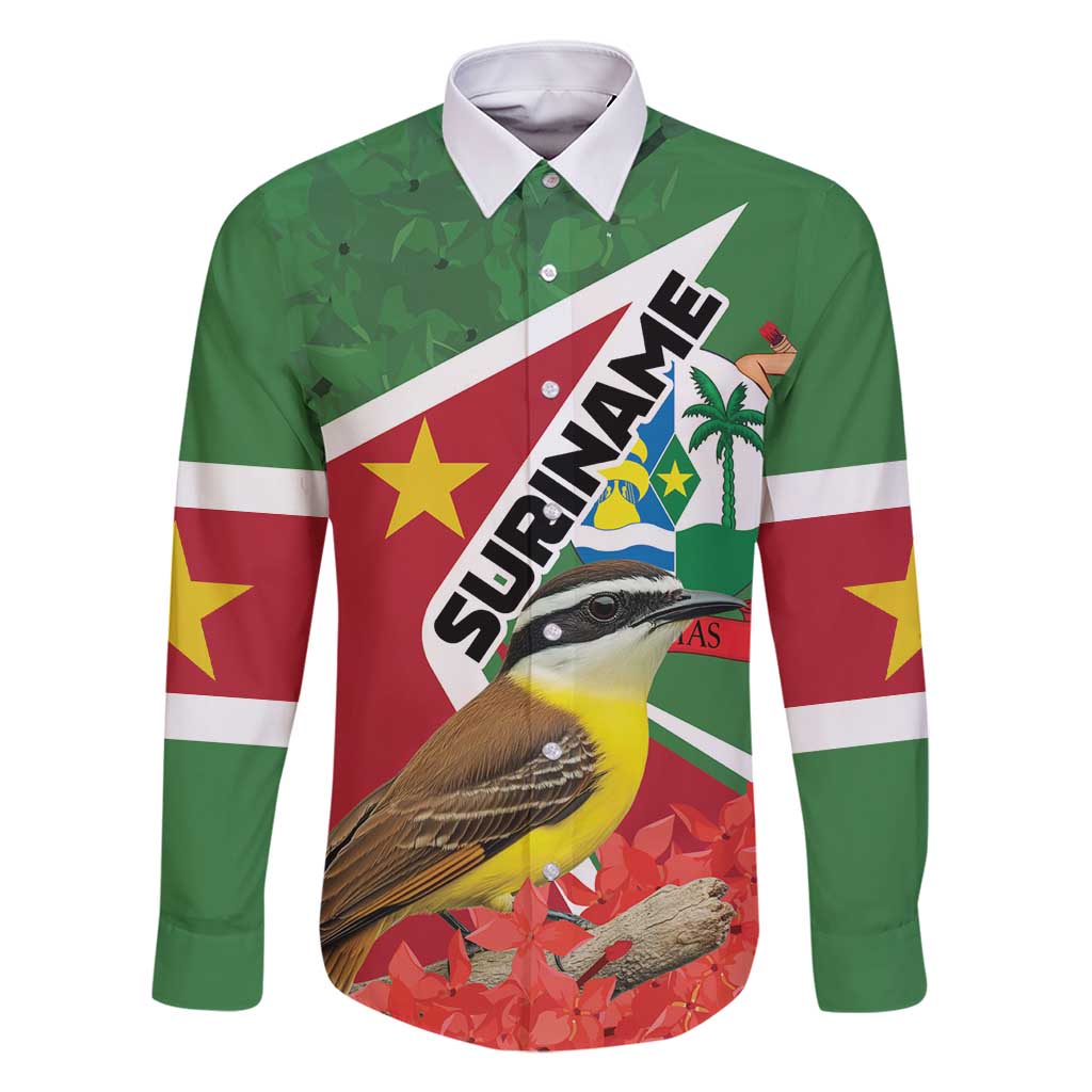 Personalized Suriname Family Matching Long Sleeve Bodycon Dress and Hawaiian Shirt Gerechtigheid Vroomheid Vertrouwen - Wonder Print Shop