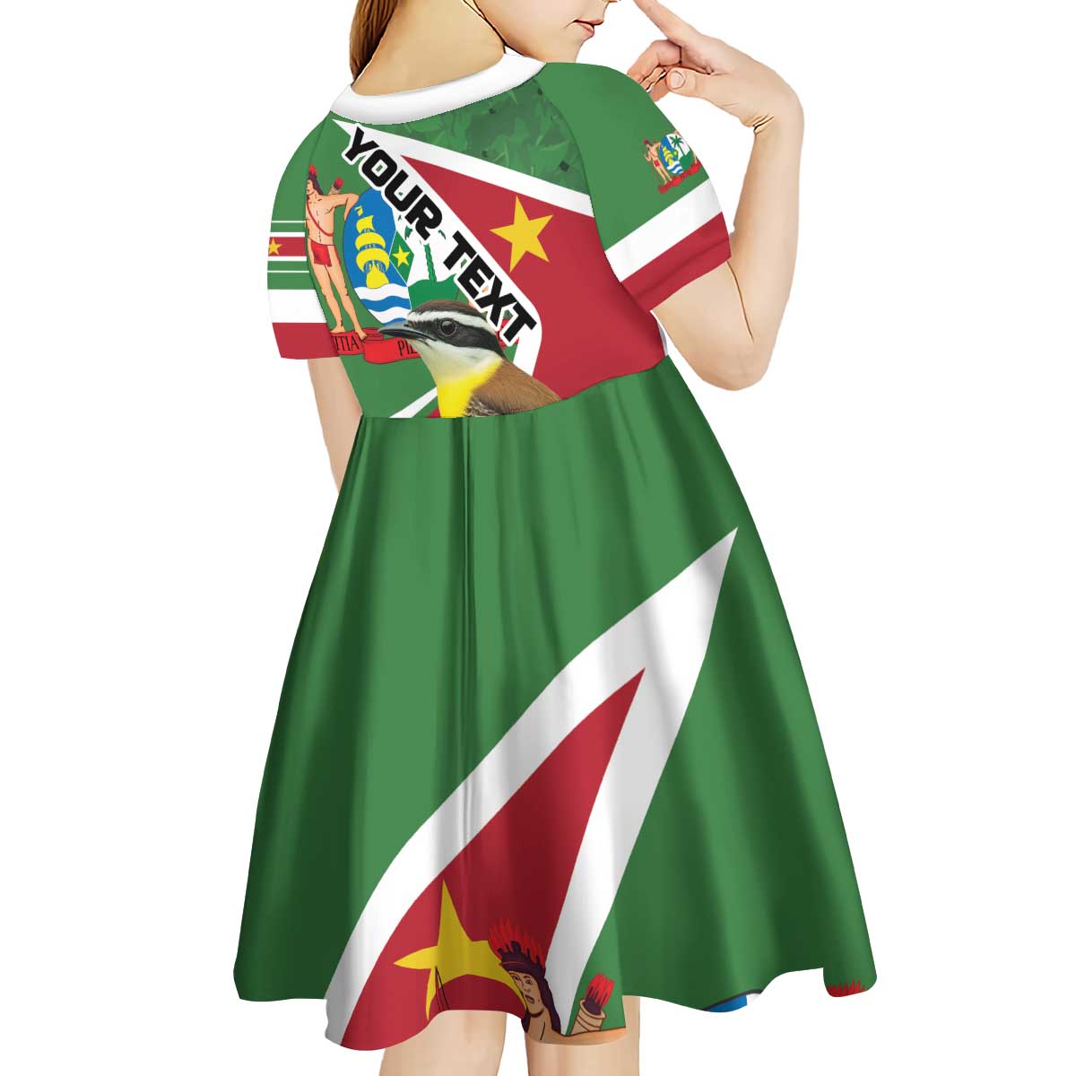 Personalized Suriname Kid Short Sleeve Dress Gerechtigheid Vroomheid Vertrouwen - Wonder Print Shop