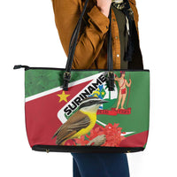 Suriname Leather Tote Bag Gerechtigheid Vroomheid Vertrouwen - Wonder Print Shop