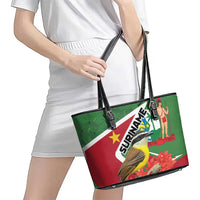Suriname Leather Tote Bag Gerechtigheid Vroomheid Vertrouwen - Wonder Print Shop