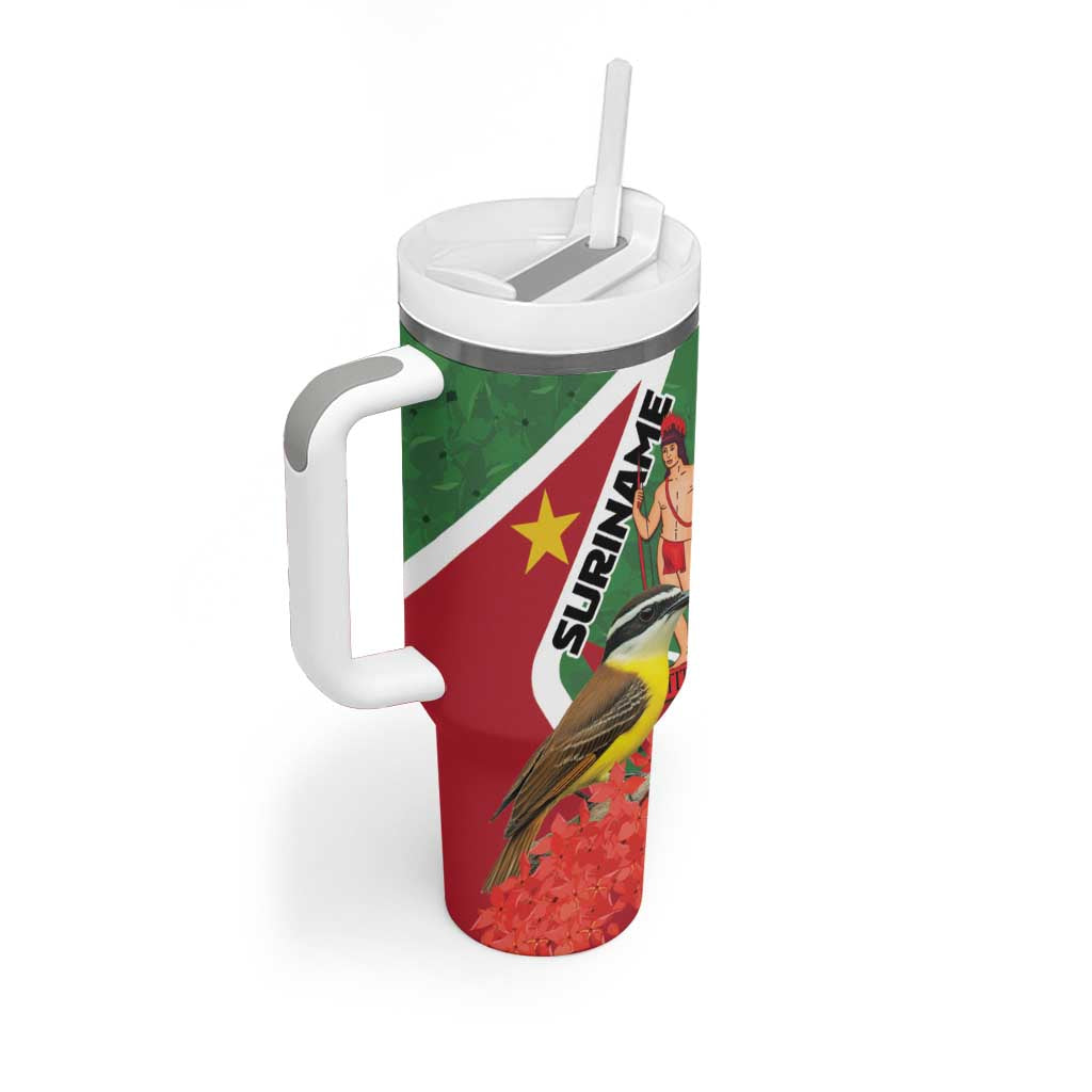 Personalized Suriname Tumbler With Handle Gerechtigheid Vroomheid Vertrouwen - Wonder Print Shop