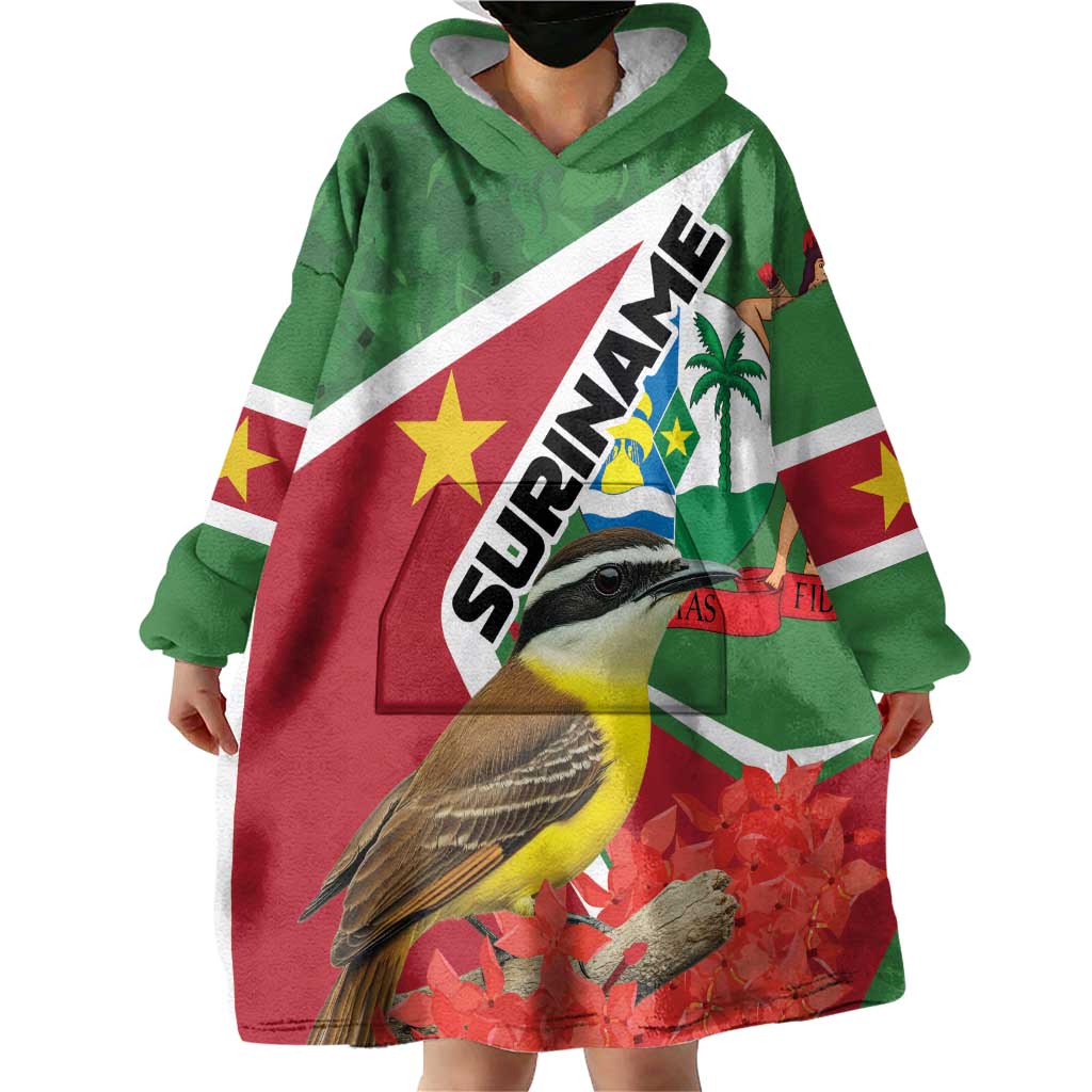 Personalized Suriname Wearable Blanket Hoodie Gerechtigheid Vroomheid Vertrouwen - Wonder Print Shop