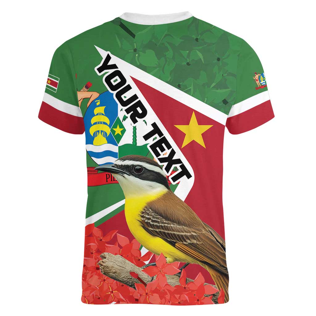 Personalized Suriname Women V-Neck T-Shirt Gerechtigheid Vroomheid Vertrouwen - Wonder Print Shop