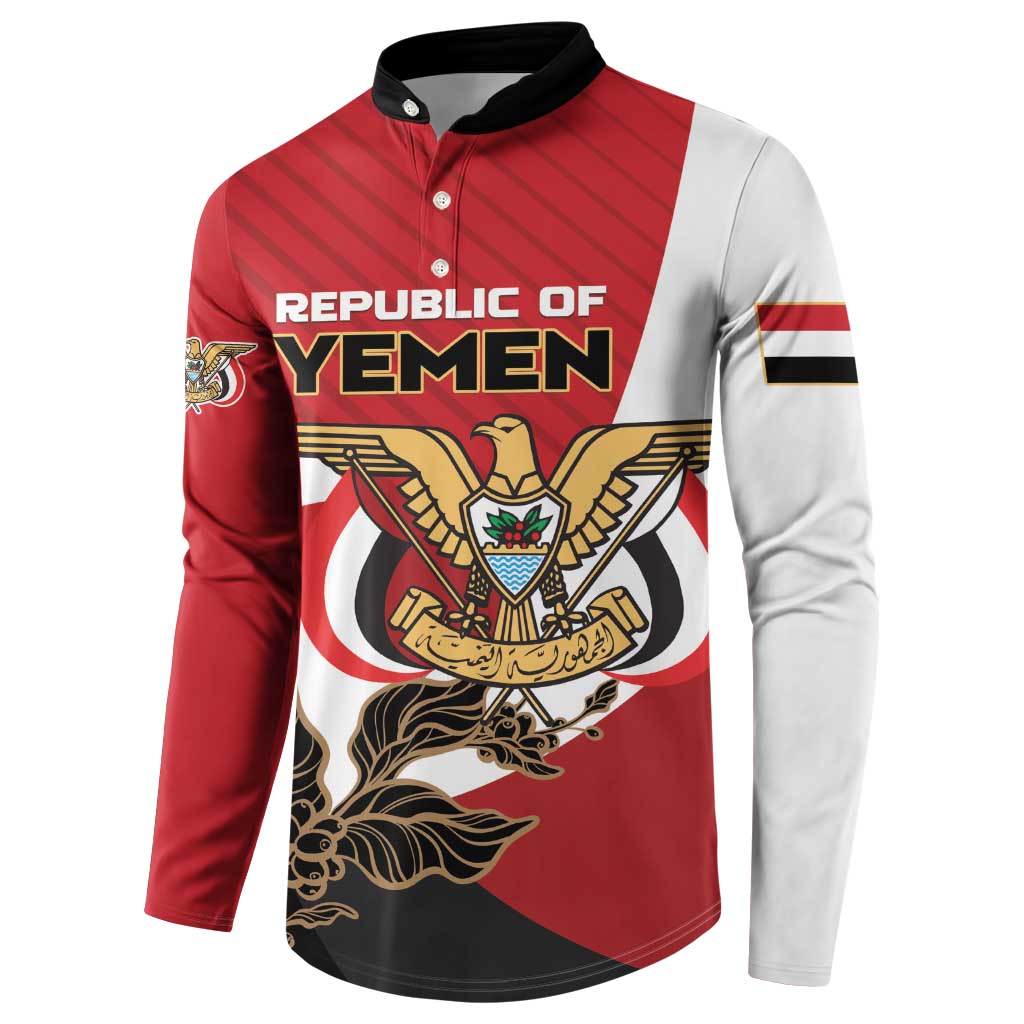 Personalized Republic of Yemen Button Sweatshirt Yamaniyyatu Coat of Arms - Wonder Print Shop