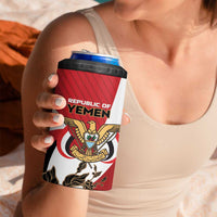 Personalized Republic of Yemen 4 in 1 Can Cooler Tumbler Yamaniyyatu Coat of Arms - Wonder Print Shop