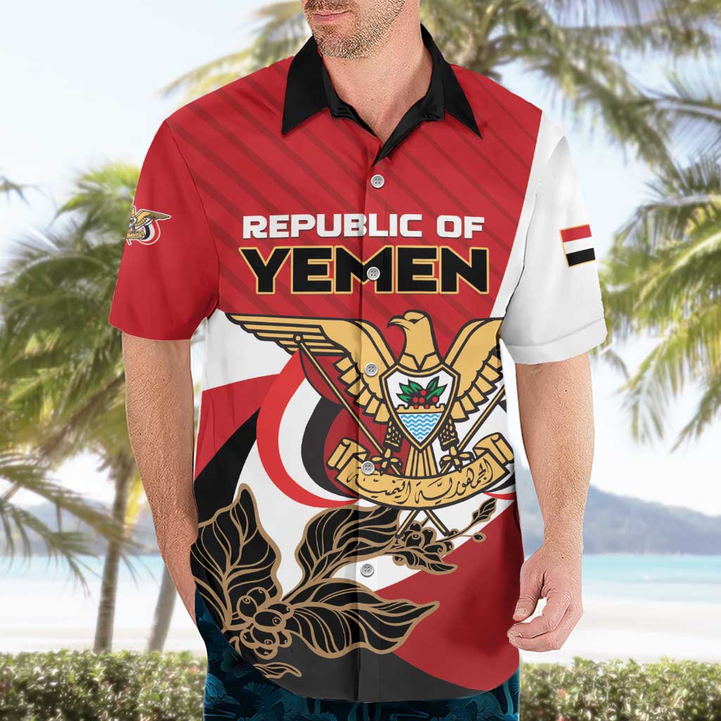 Personalized Republic of Yemen Hawaiian Shirt Yamaniyyatu Coat of Arms - Wonder Print Shop