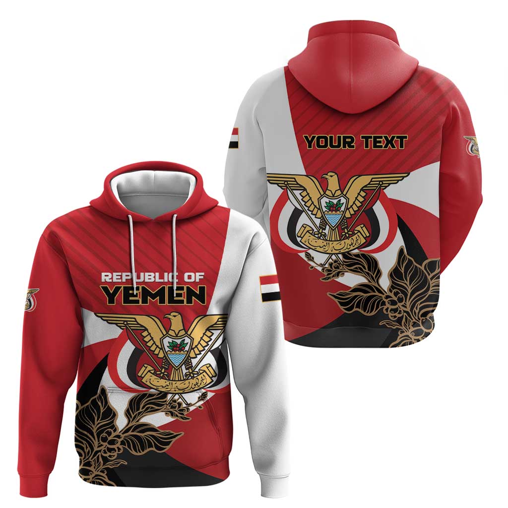 Personalized Republic of Yemen Hoodie Yamaniyyatu Coat of Arms - Wonder Print Shop