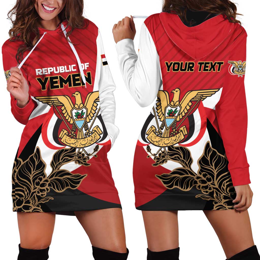 Personalized Republic of Yemen Hoodie Dress Yamaniyyatu Coat of Arms - Wonder Print Shop