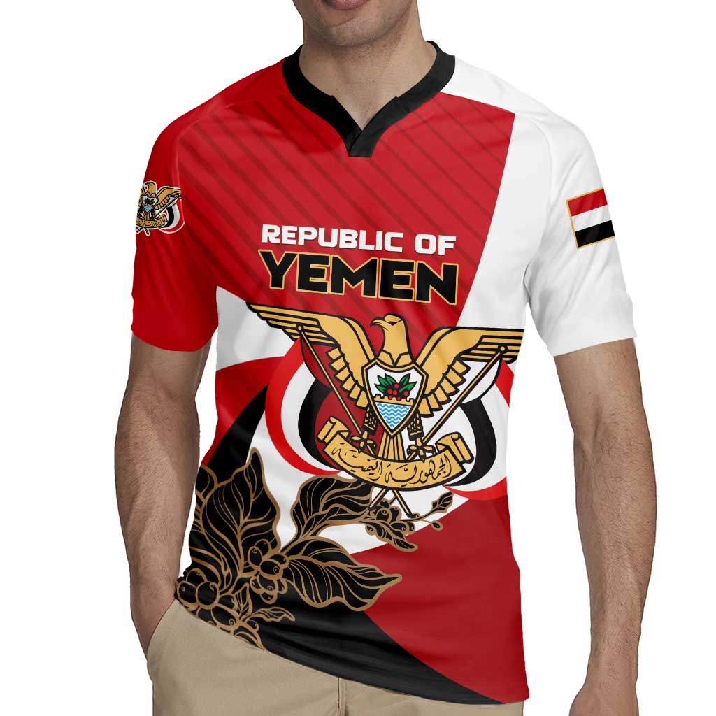Personalized Republic of Yemen Rugby Jersey Yamaniyyatu Coat of Arms - Wonder Print Shop