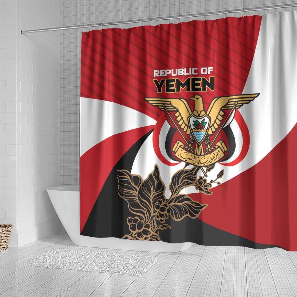 Republic of Yemen Shower Curtain Yamaniyyatu Coat of Arms