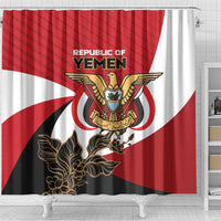 Republic of Yemen Shower Curtain Yamaniyyatu Coat of Arms