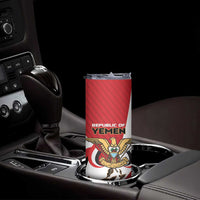Personalized Republic of Yemen Skinny Tumbler Yamaniyyatu Coat of Arms - Wonder Print Shop
