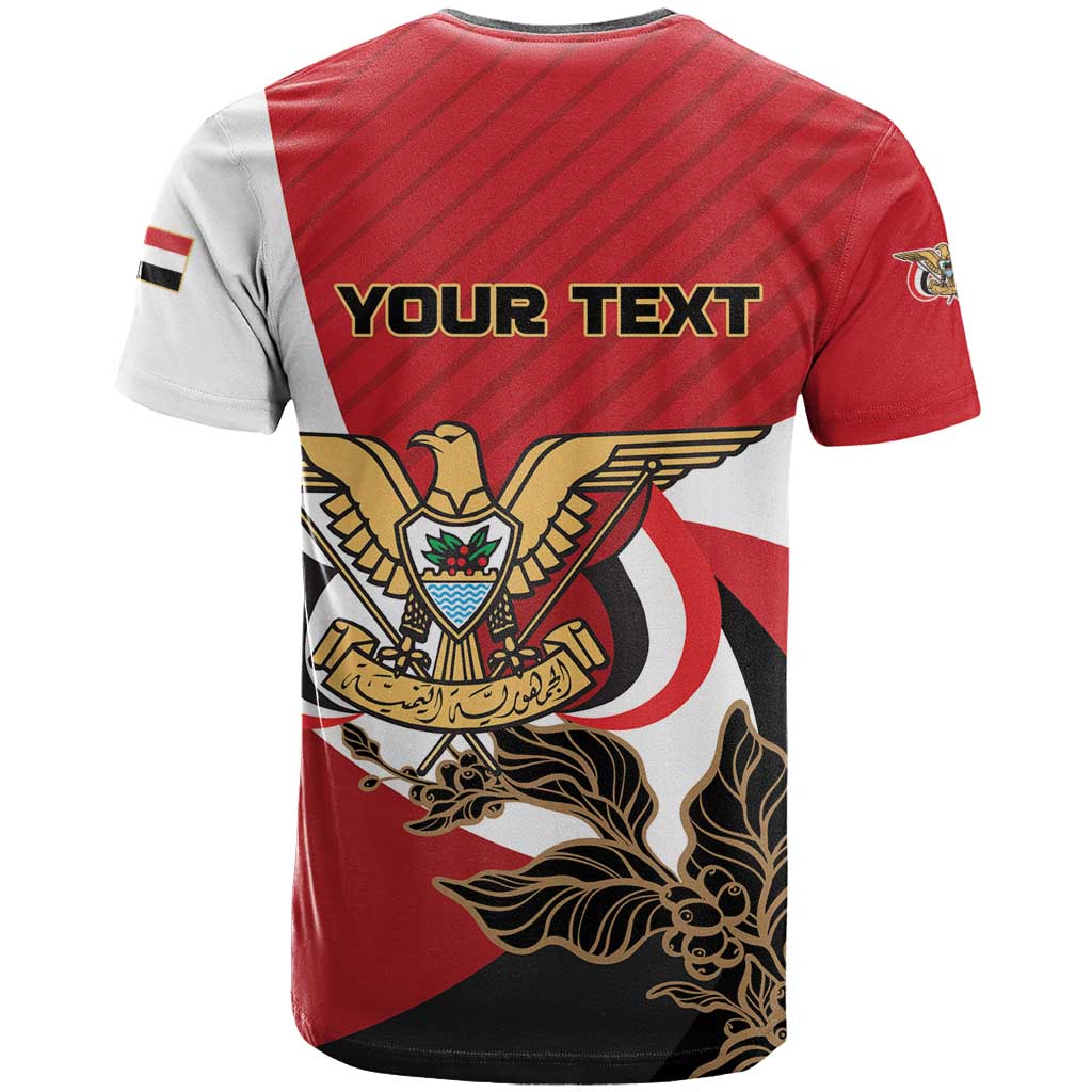 Personalized Republic of Yemen T Shirt Yamaniyyatu Coat of Arms - Wonder Print Shop