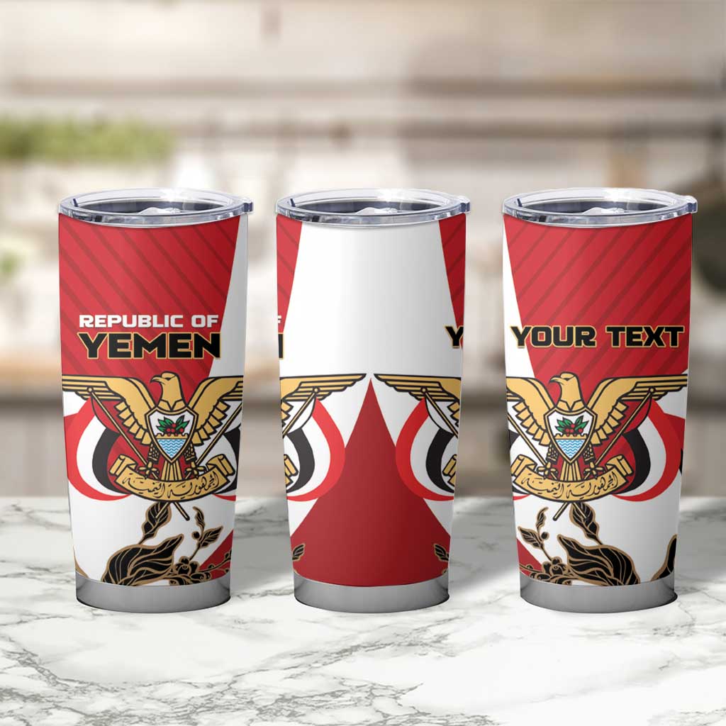Personalized Republic of Yemen Tumbler Cup Yamaniyyatu Coat of Arms - Wonder Print Shop