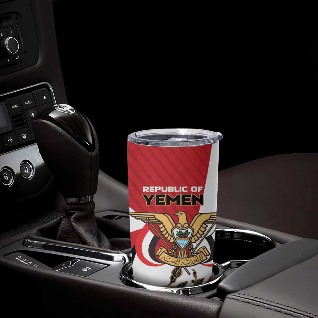 Personalized Republic of Yemen Tumbler Cup Yamaniyyatu Coat of Arms - Wonder Print Shop