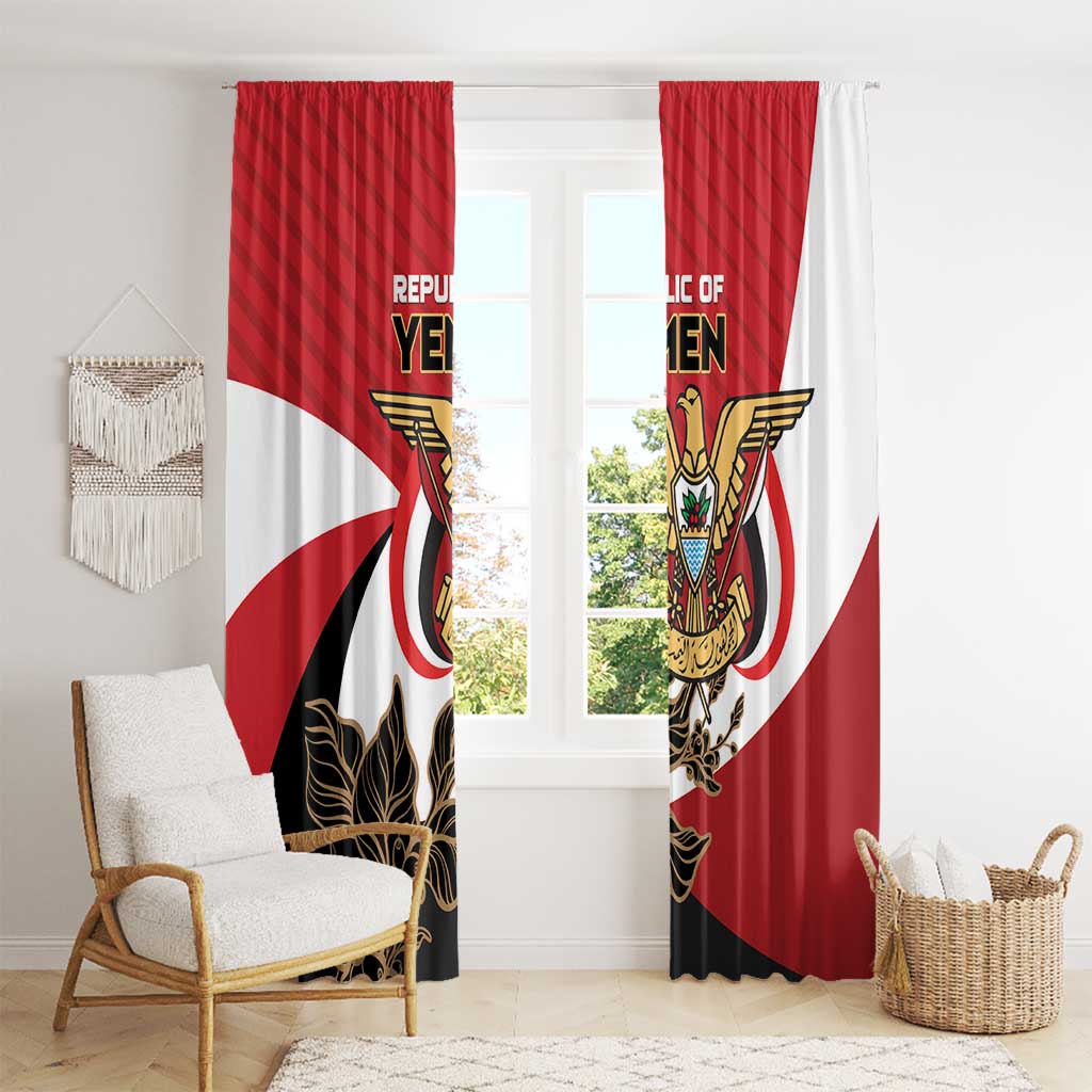 Republic of Yemen Window Curtain Yamaniyyatu Coat of Arms - Wonder Print Shop