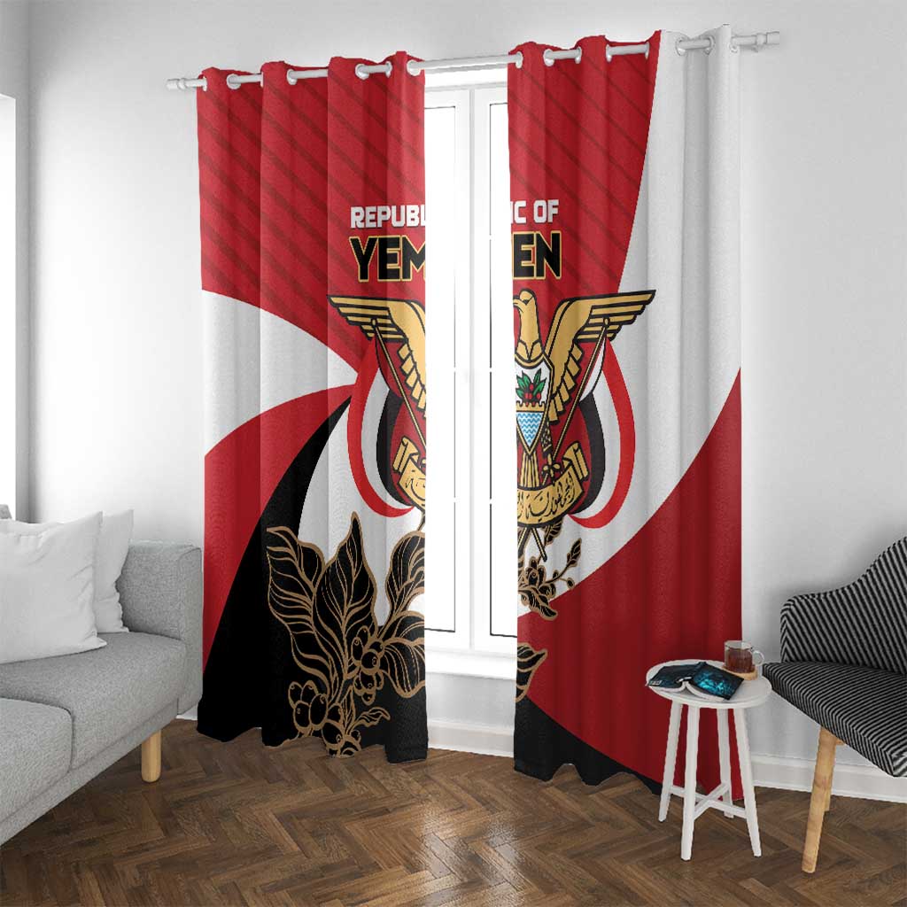 Republic of Yemen Window Curtain Yamaniyyatu Coat of Arms - Wonder Print Shop