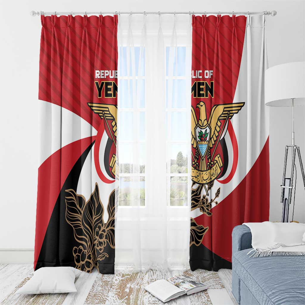Republic of Yemen Window Curtain Yamaniyyatu Coat of Arms - Wonder Print Shop
