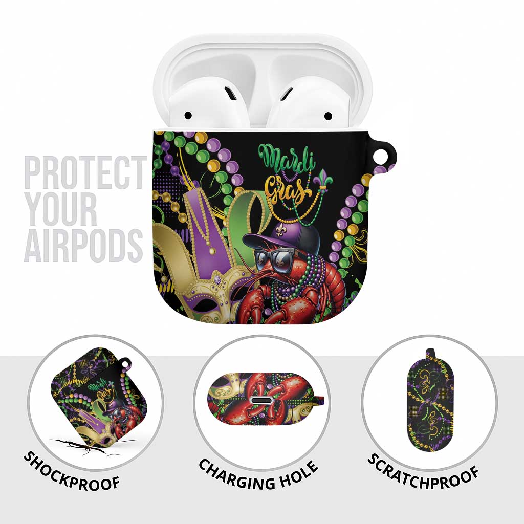 Mardi Gras Funny Shrimp AirPods Case Fleur De Lis Special Version - Wonder Print Shop