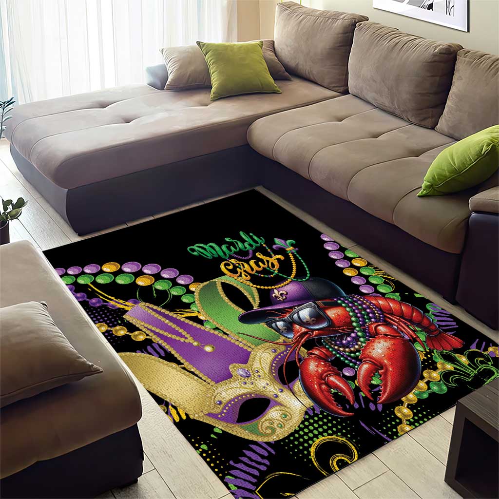 Mardi Gras Funny Shrimp Area Rug Fleur De Lis Special Version - Wonder Print Shop