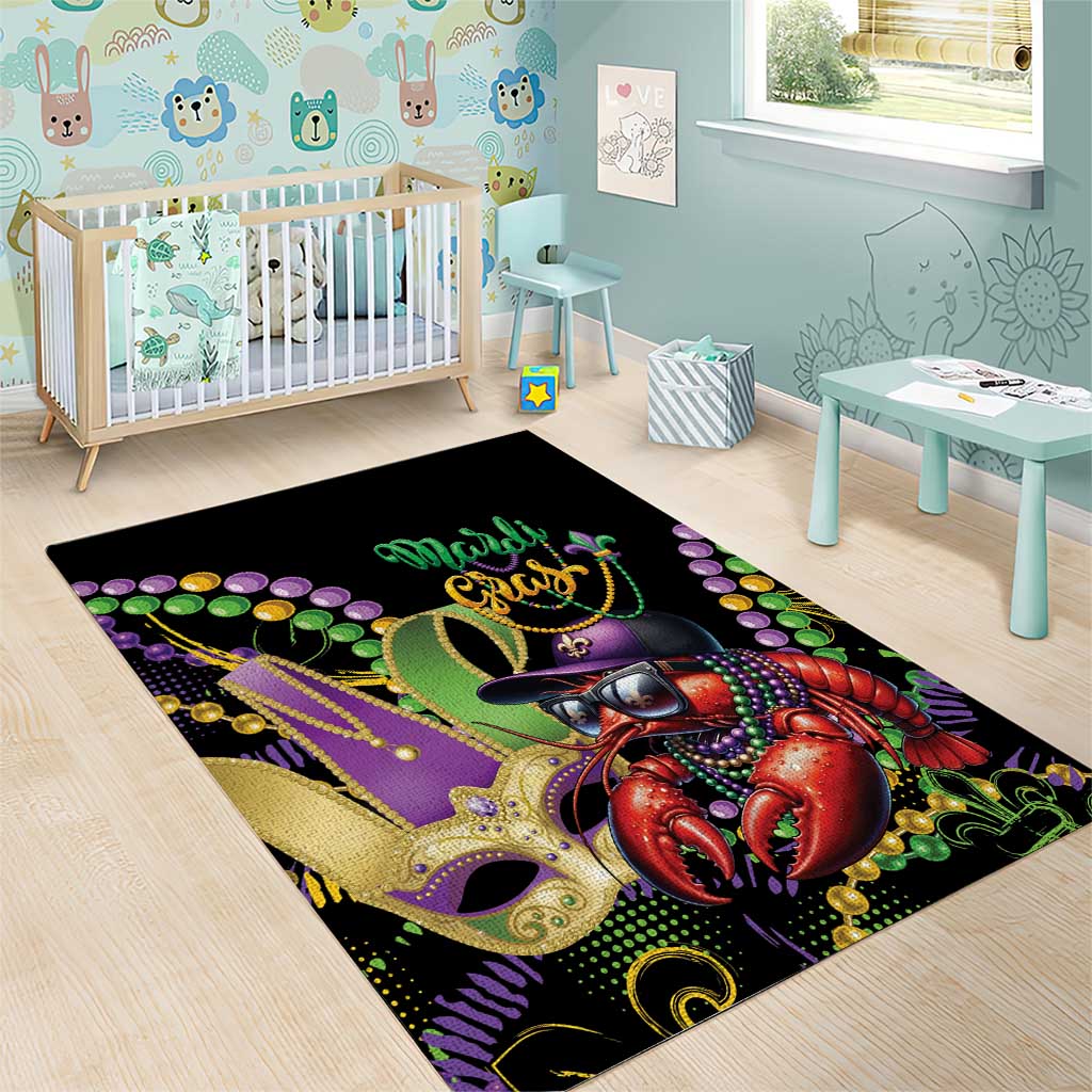 Mardi Gras Funny Shrimp Area Rug Fleur De Lis Special Version - Wonder Print Shop